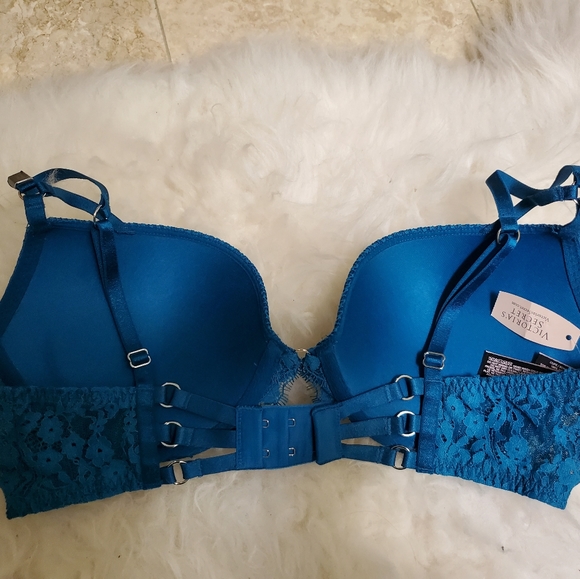 New Victoria's Secret teal rhinestones bra 34D - Picture 3 of 3